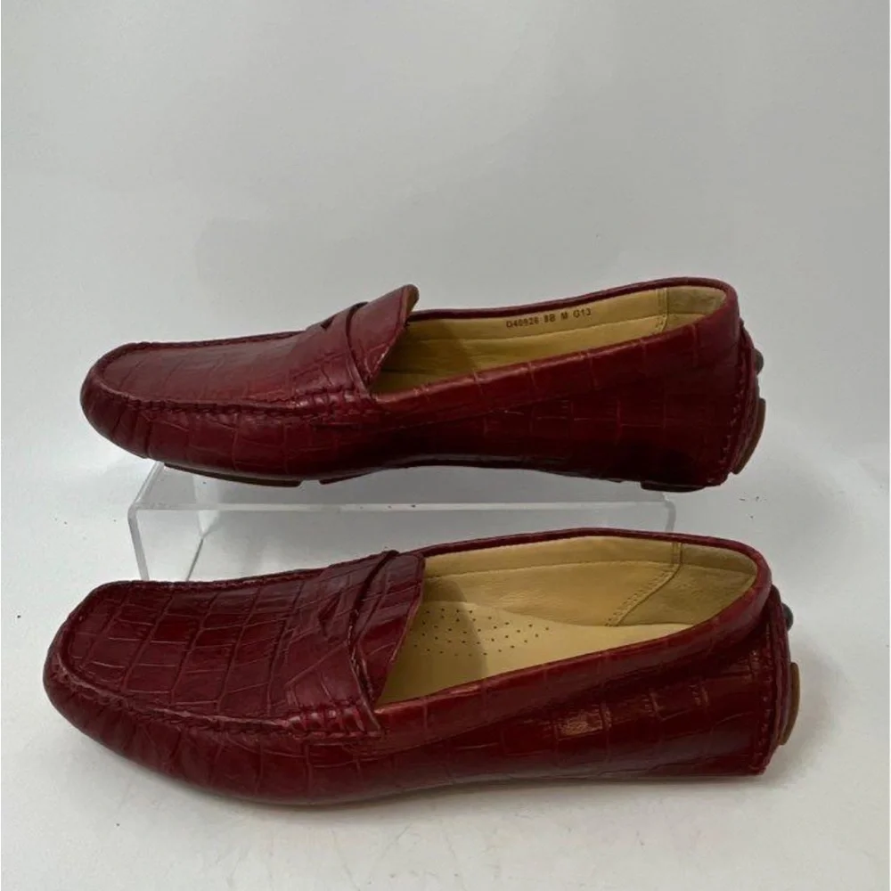 Cole Haan Red Leather Driving shoes Leather Size 8 - Picture 2 of 7
